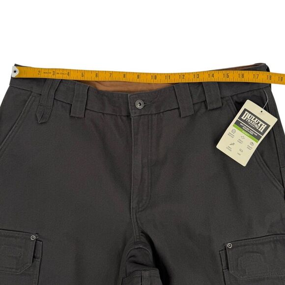 NWT Duluth Trading Co Men's Fire Hose Fleece-Lined Canvas Cargo Pants Gray 36x30 - Picture 14 of 16
